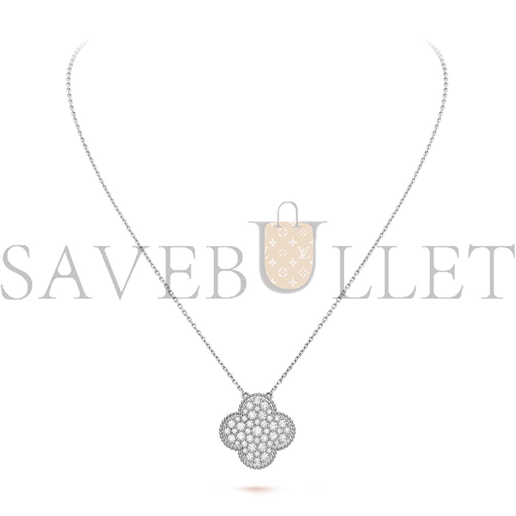 v*n cl*f arpels magic alhambra pendant - white gold, Di*m*nd  vcarn9ms00